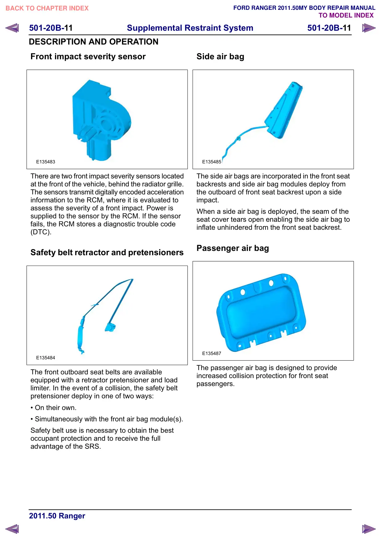 Página 227 do Manual de Carroceria: Airbag e pré-tensionador do cinto de segurança - sistema de retenção suplementar