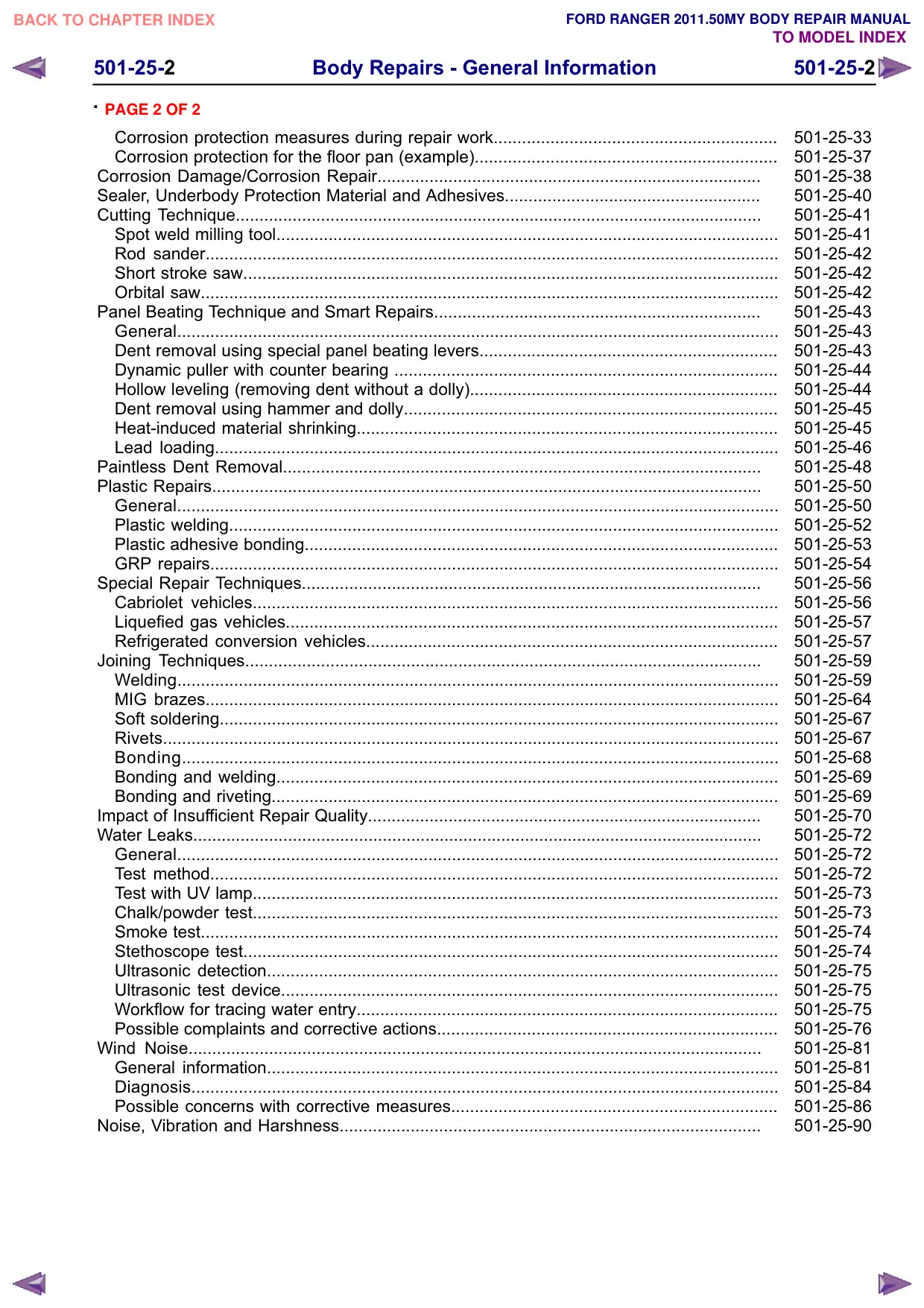 Página 260 do Manual de Carroceria: . Página 2 de 2