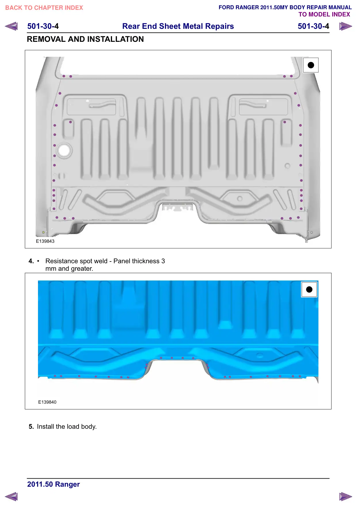 Página 456 do Manual de Carroceria: Painel traseiro – Cabine simples