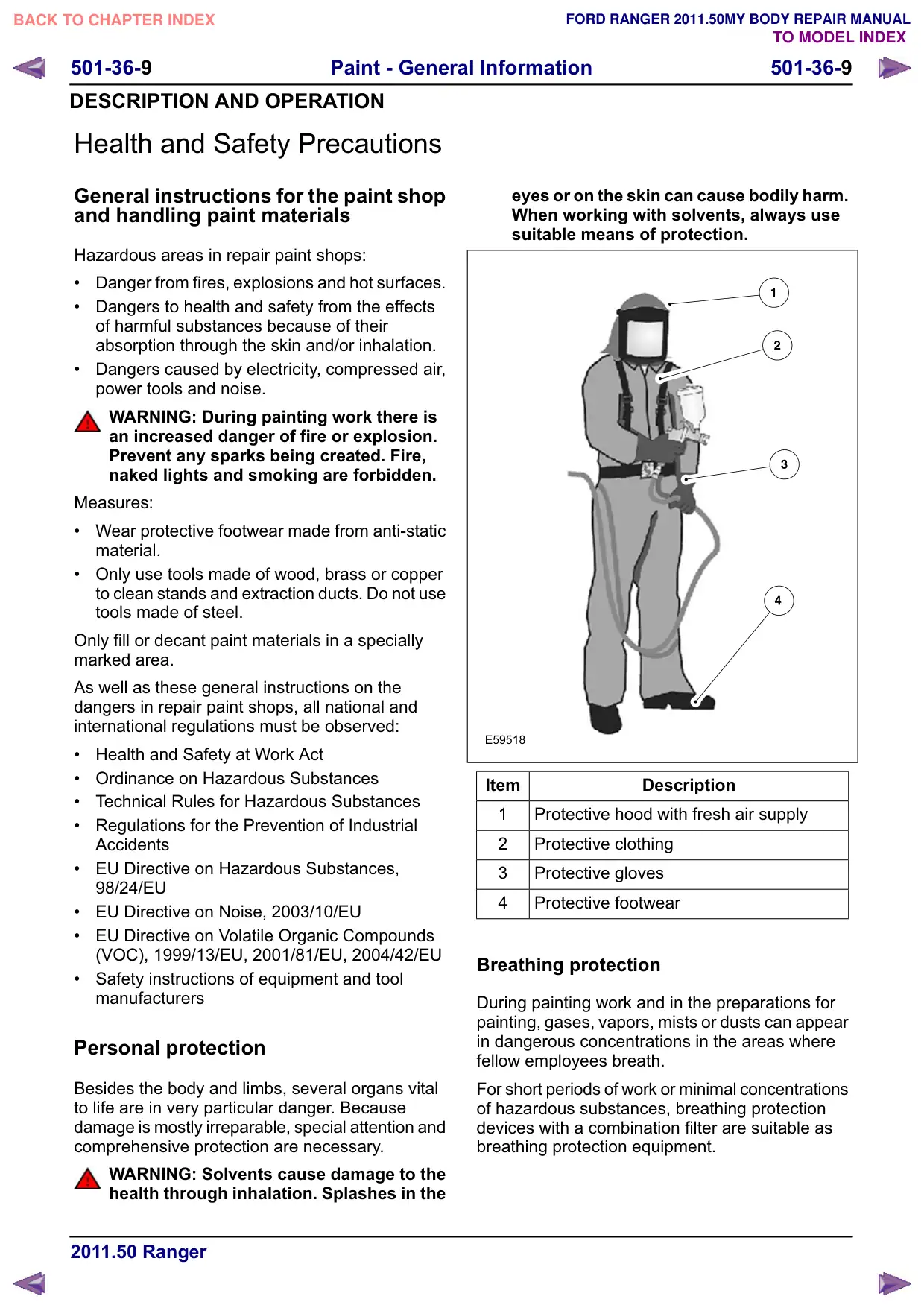 Página 471 do Manual de Carroceria: Precauções de saúde e segurança