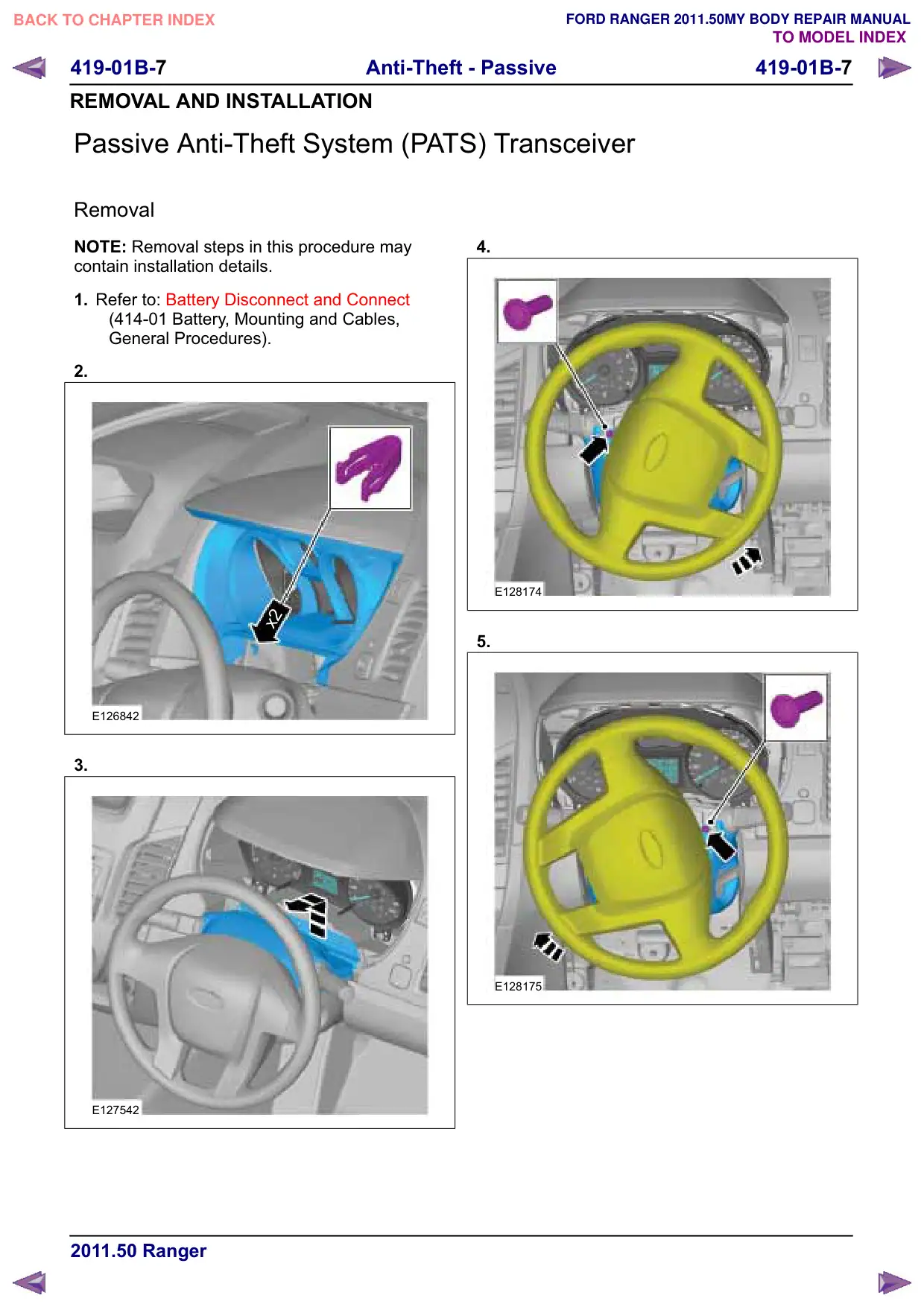 Página 565 do Manual de Carroceria: Transceptor do sistema antifurto passivo (PATS)