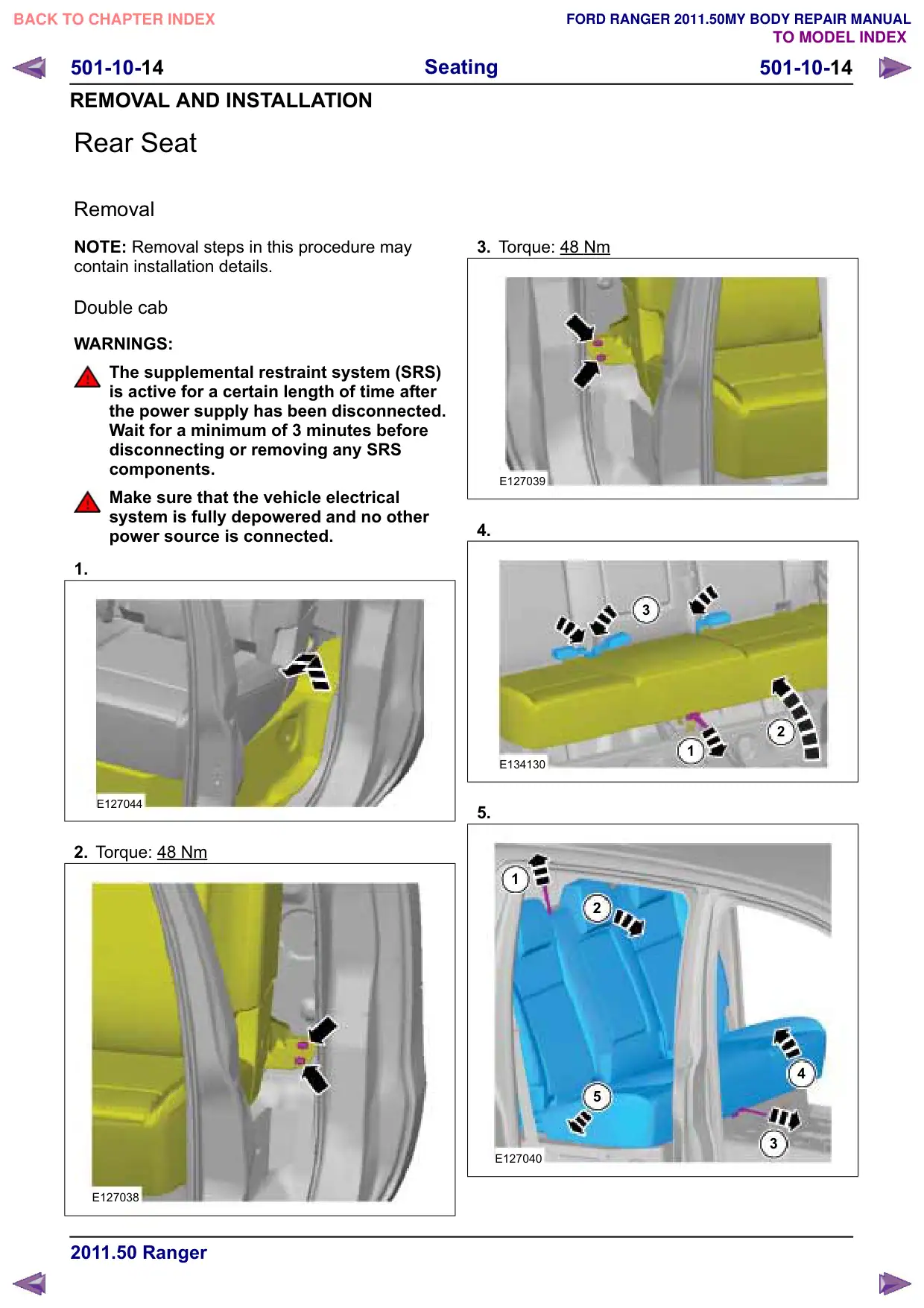 Página 82 do Manual de Carroceria: Banco traseiro