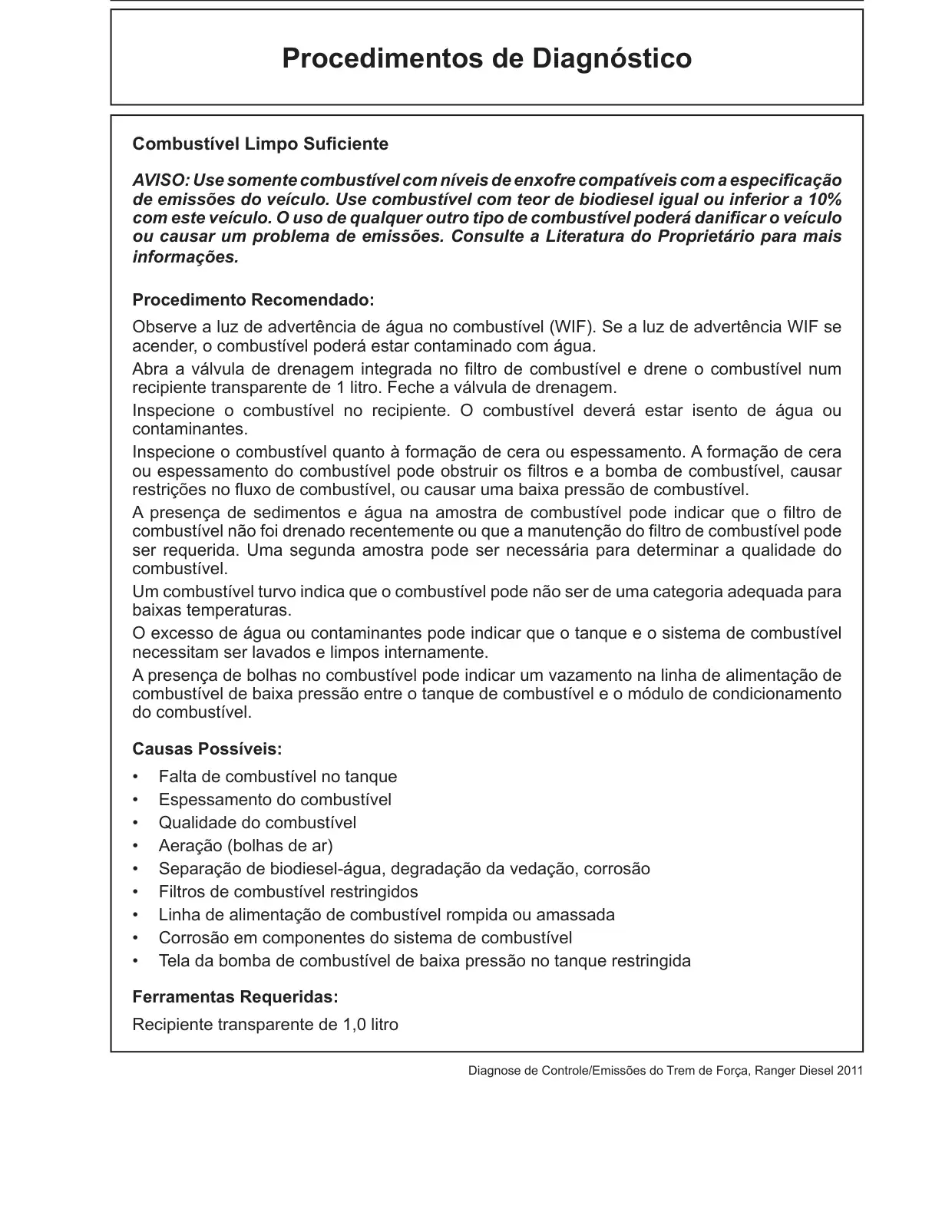 Página 103 do Diagnóstico do Motor Diesel: Procedimentos de Diagnóstico