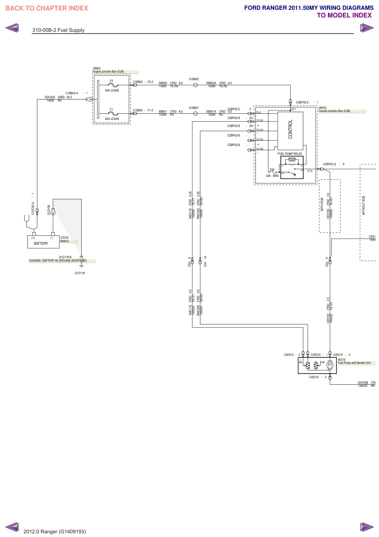 Página 137 do Diagramas Elétricos: Alimentação de combustível