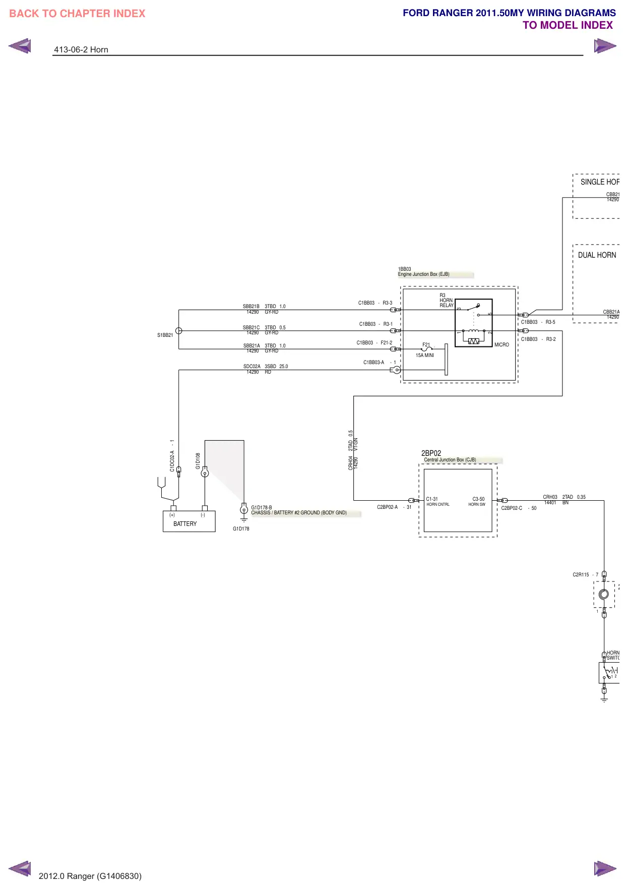 Página 182 do Diagramas Elétricos: Buzina