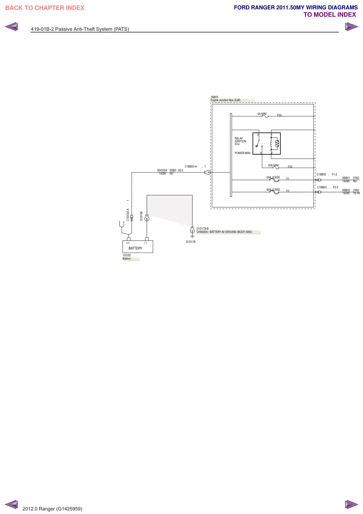 Página 371 do Diagramas Elétricos: Sistema antifurto passivo (PATS)