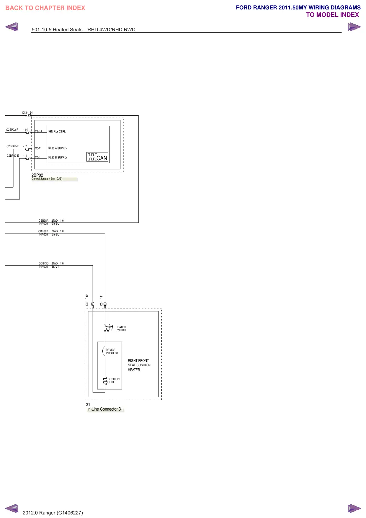Página 392 do Diagramas Elétricos: Bancos aquecidos—RHD 4WD/RHD RWD