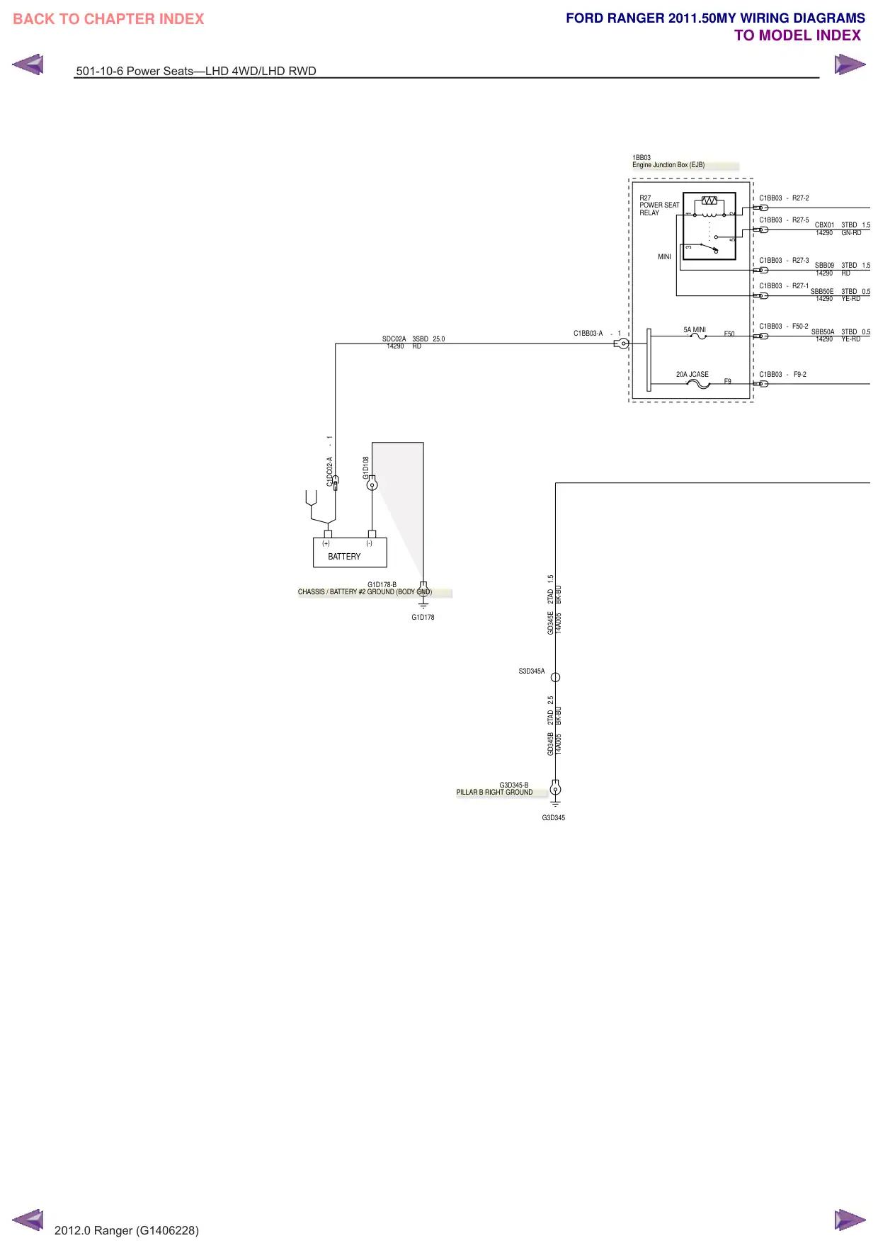 Página 393 do Diagramas Elétricos: Bancos elétricos—LHD 4WD/LHD RWD
