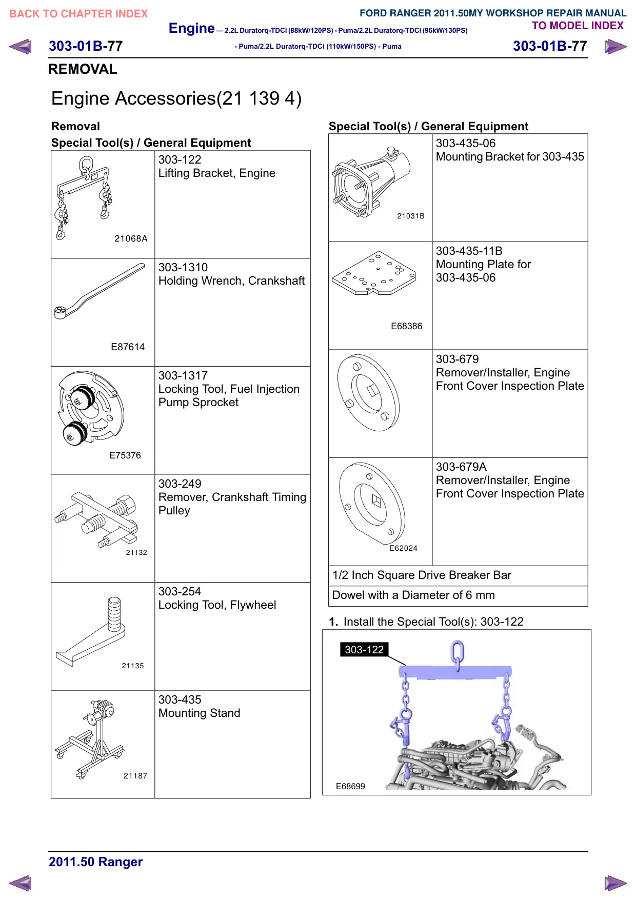 Página 479 do Manual de Oficina: Acessórios do motor