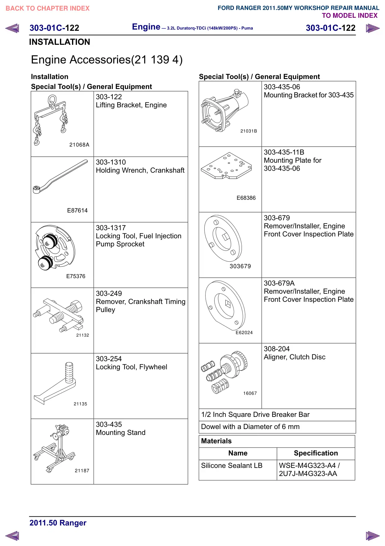 Página 676 do Manual de Oficina: Acessórios do motor